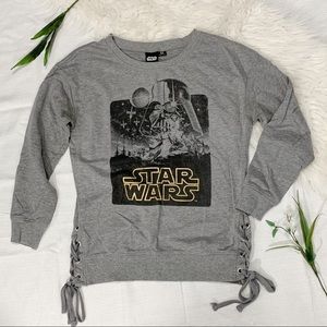 Gray lace-up Star Wars sweater